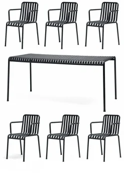 1 Palissade Bord og 6 Palissade Armchair