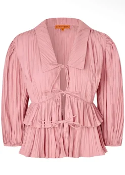 Balloon Sleeve Tie Top