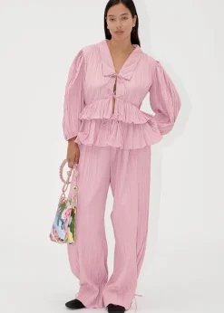 Balloon Sleeve Tie Top