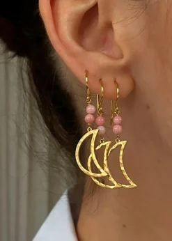 Bella Moon Earring with Coral