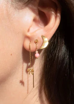 Bella Moon Earring with Four Stones