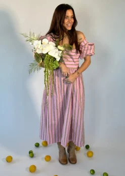 Blouson Sleeve Midi Dress