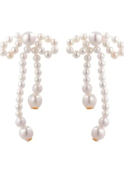 Bow Pearl Giant Earrings