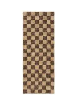 Check Wool Jute Runner