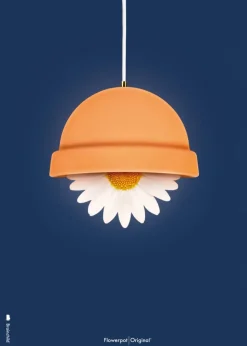 Classic Flowerpot Poster - Dark Blue
