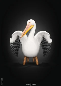 Classic Pelican Poster - Black