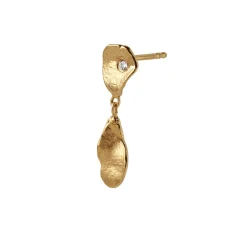 Clear Sea Earring With Stone Gold
