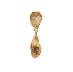 Clear Sea Earring With Stone Gold