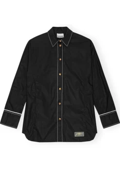 Cotton Poplin Long Sleeve Raglan Shirt