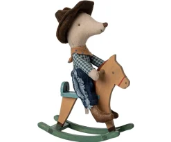 Cowboy Mouse On Rocking Horse, Little Brother