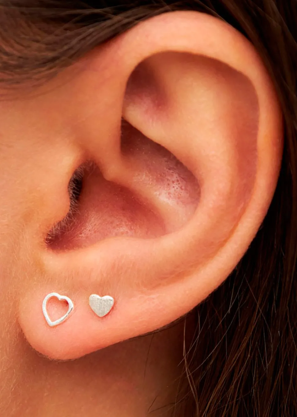 Family Love Earrings Pair Brushed