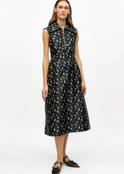 Floral Jacquard Midi Dress