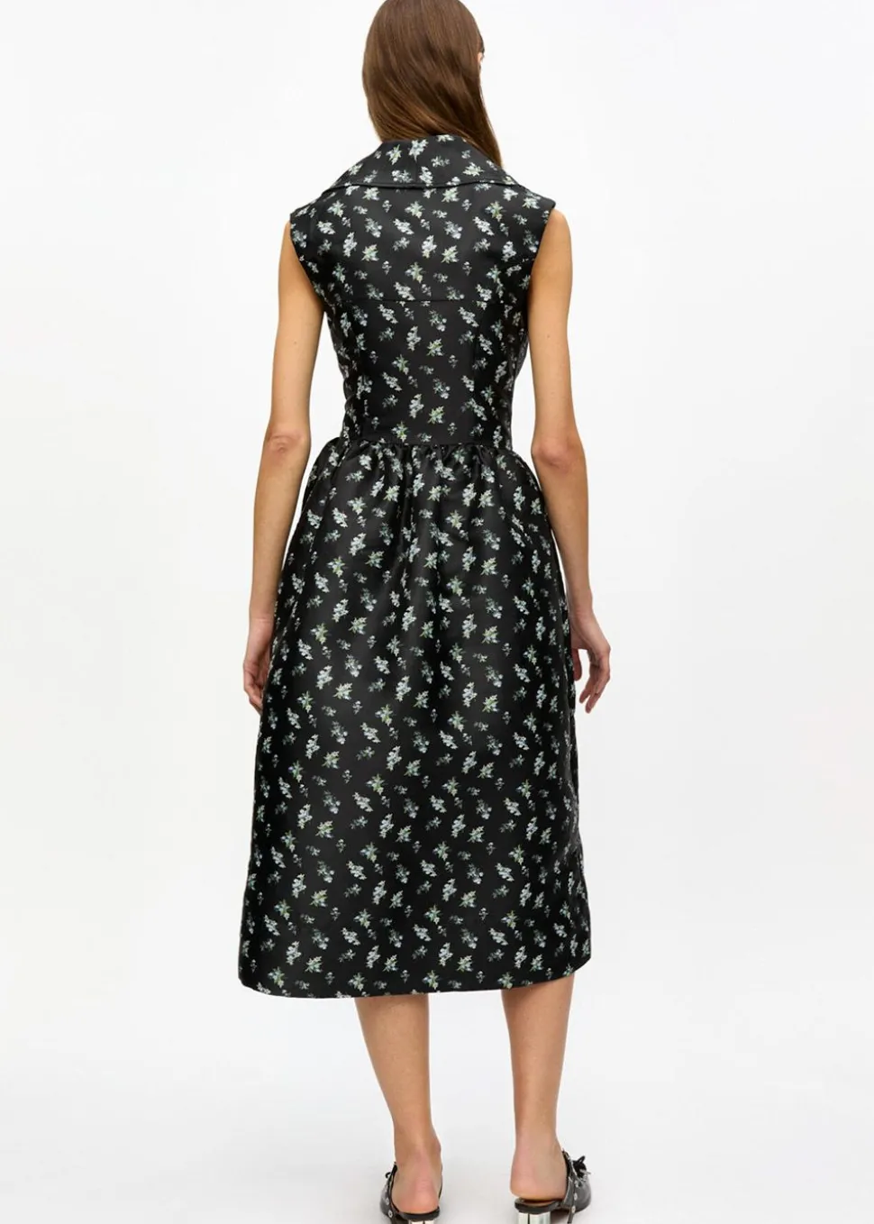 Floral Jacquard Midi Dress