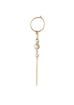 Heavenly Pearl Dream Hoop Gold – White Pearls & Chain