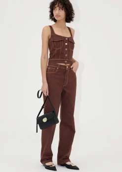 High Waist Straight Cut Pants