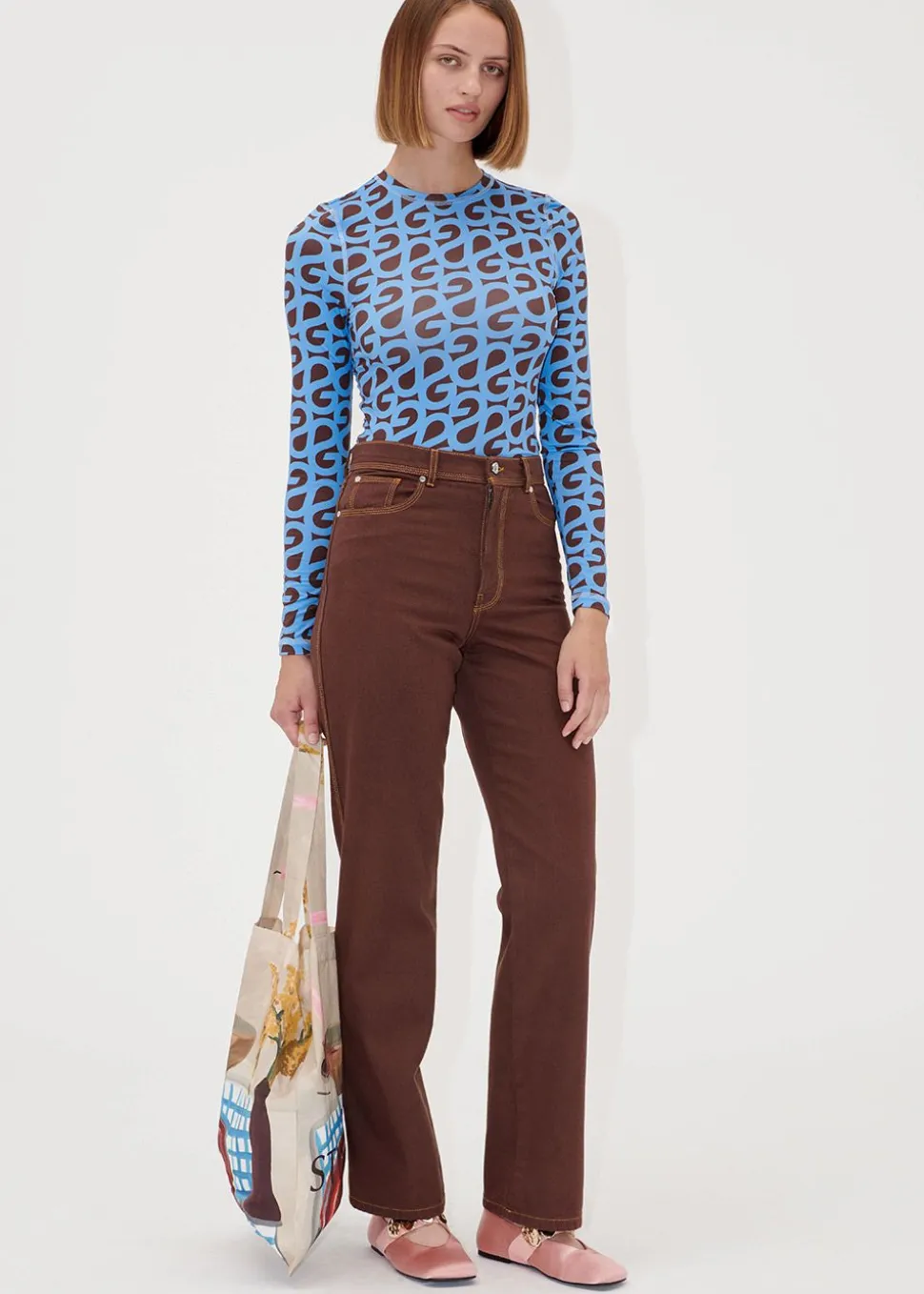High Waist Straight Cut Pants