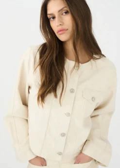 IVY-Jazz Short Jacket Wash Ecru
