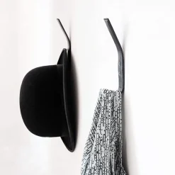 Leather coat hook