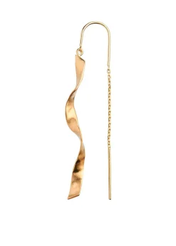 Long Twisted Hammered Earring