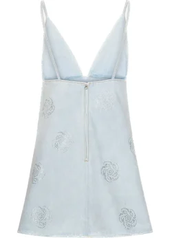 Lorina Denim Stud Mini Dress