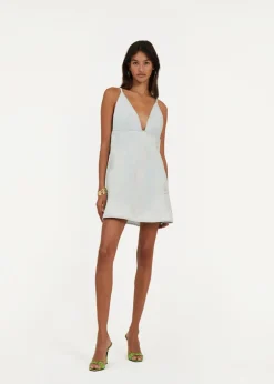 Lorina Denim Stud Mini Dress