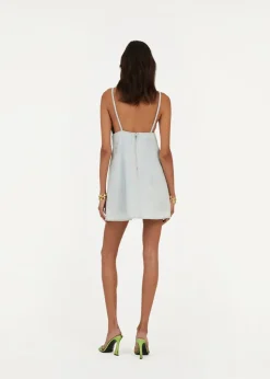 Lorina Denim Stud Mini Dress