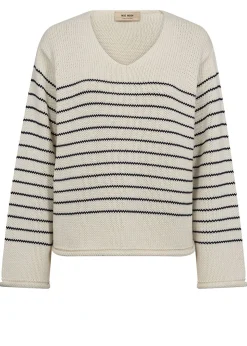 MMBine LS V-Neck Stripe Knit