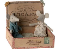 Mum And Dad Mice In Cigarbox