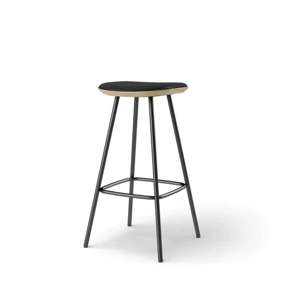 Pauline bar stool 75 cm metal frame - Oak Clear Wax Oiled