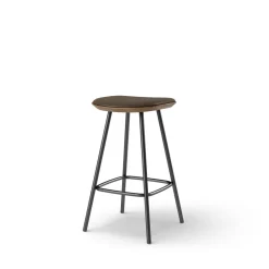 Pauline bar stool 65 cm with black metal frame - Oak Smoked Oiled