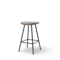 Pauline bar stool 65 cm with black metal frame - Oak Smoked Oiled