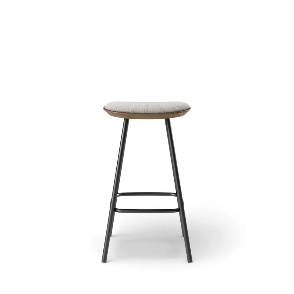 Pauline bar stool 65 cm with black metal frame - Oak Smoked Oiled