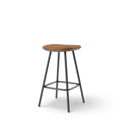 Pauline bar stool 65 cm with black metal frame - Oak Smoked Oiled