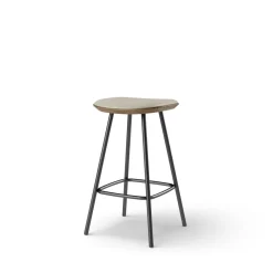 Pauline bar stool 65 cm with black metal frame - Oak Smoked Oiled