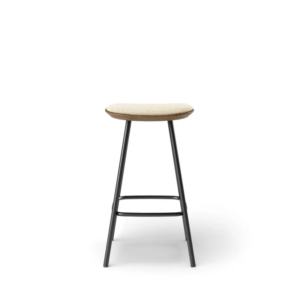 Pauline bar stool 65 cm with black metal frame - Oak Smoked Oiled