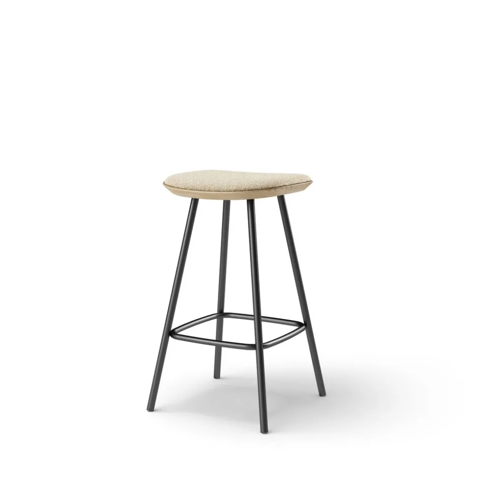 Pauline barstool 65 cm with black metal frame - Oak Clear Wax Oiled