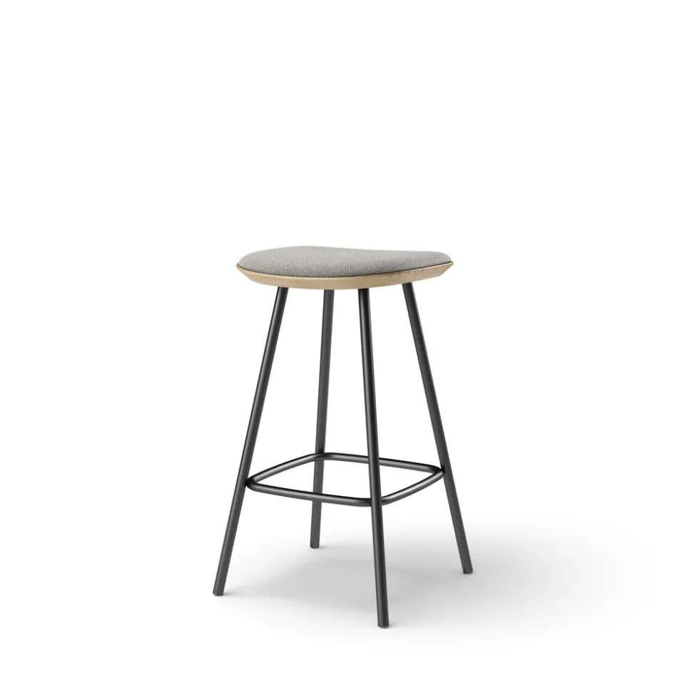 Pauline barstool 65 cm with black metal frame - Oak Clear Wax Oiled
