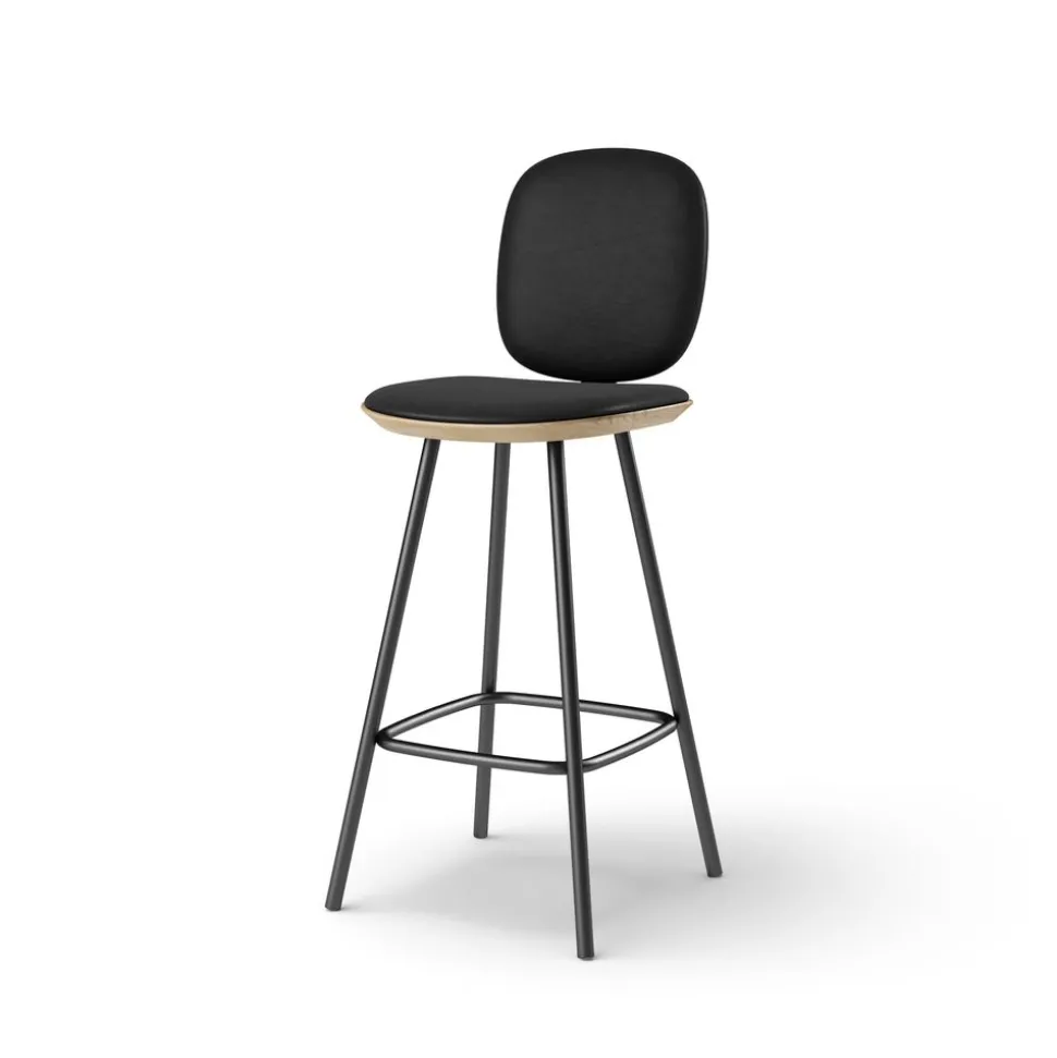 Pauline Comfort Barstool 65 cm with metal frame - Oak Clear Wax Oiled