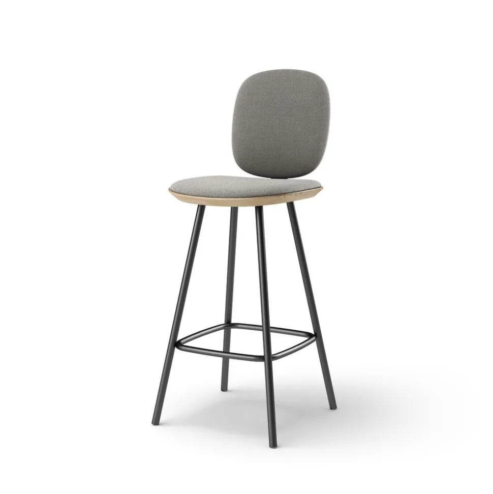 Pauline Comfort Barstool 65 cm with metal frame - Oak Clear Wax Oiled