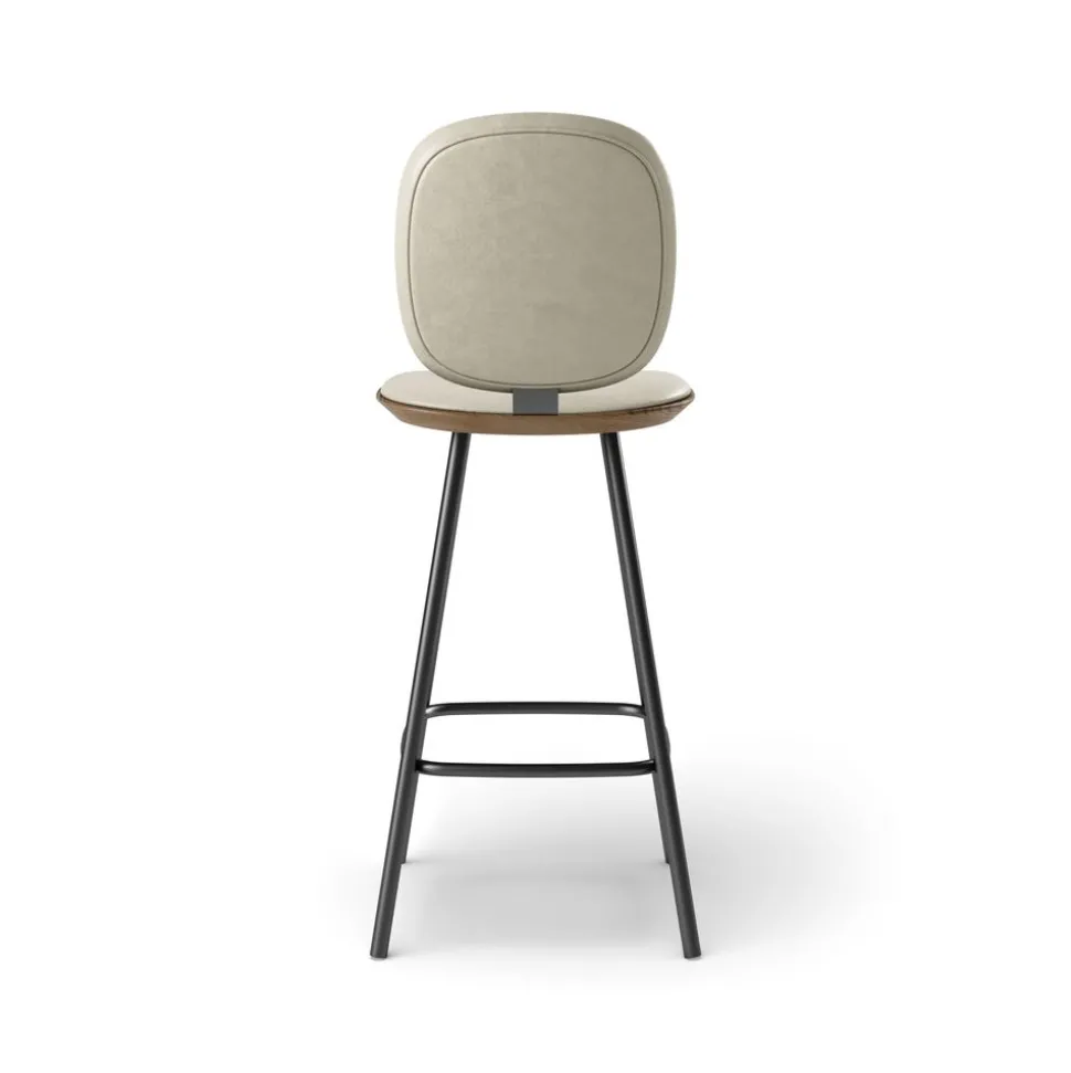Pauline Comfort Barstool 65 cm with metal frame - Oak Smoked Oiled