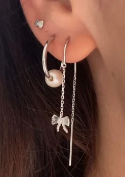 Petit Bow Double Chain Earring