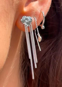 Shell Reflections Earring with Chains - Single
