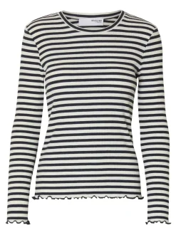 SLFAnna LS Crew Neck Tee Stripes