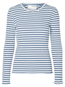SLFAnna LS Crew Neck Tee Multistripe