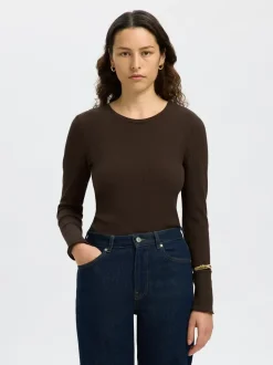 SLFAnna Plain LS Crew Neck Tee