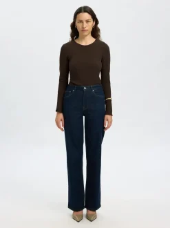 SLFAnna Plain LS Crew Neck Tee