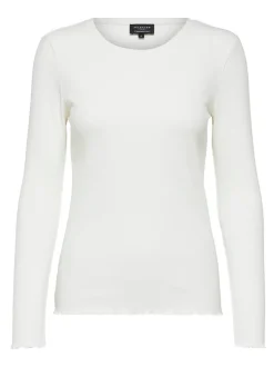 SLFAnna Plain LS Crew Neck Tee