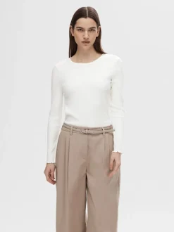 SLFAnna Plain LS Crew Neck Tee