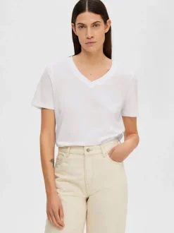 SLFMyessential SS V-neck Tee