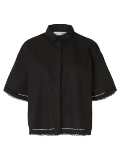 SLFNovi SS Crochet Detail Shirt